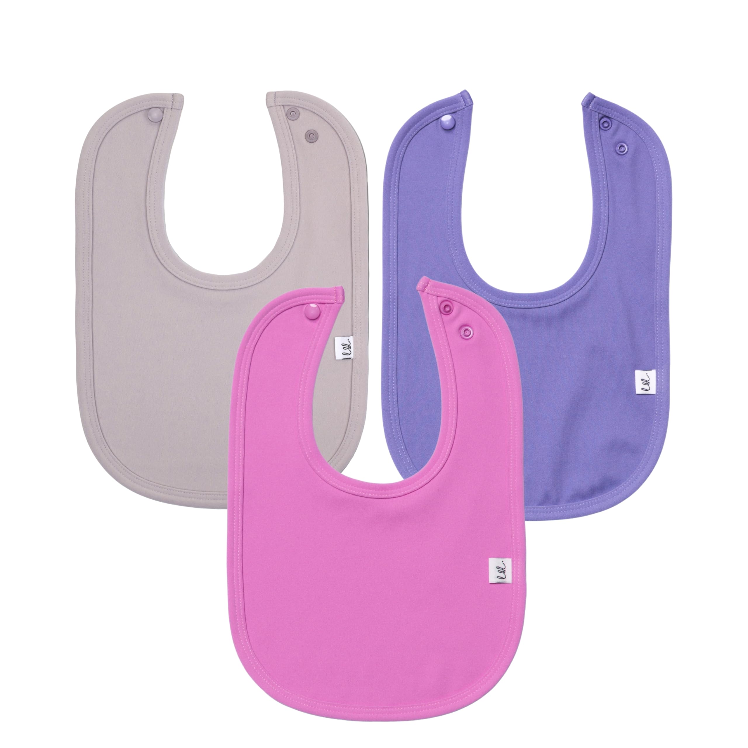 Leya &amp; Lior SnapDry 3-Pack Classic Bibs for Babies – Instant-Dry Absorbent Drool Bibs for Boys &amp; Girls