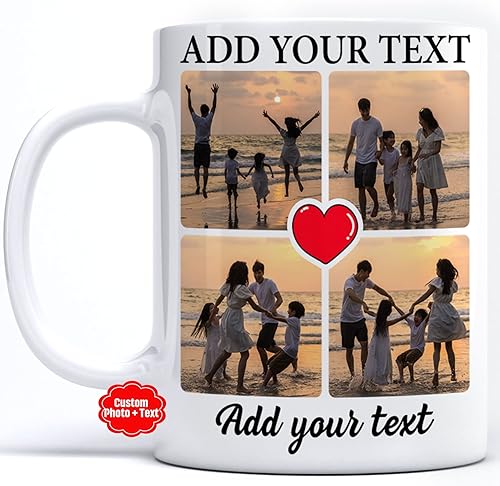 Miniatura 1 de PREZZY Tazas de café personalizadas con foto personalizada con nombre de imagen, texto, haz tu propia taza, taza personalizable con imágenes, tazas