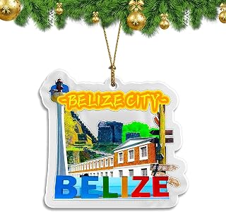 Belize Belize City Christmas Ornament Transparent Acrylic Double Sided Tree Decoration Pendant Travel Souvenir Tourist Collection Personalized Car Backpack Accessories -539