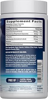 Natural Vitality Calm Sleep Capsules | Magnesium with Melatonin, L-Theanine & GABA Supplement | for a Good Night's Sleep | Non-GMO, Gluten Free & Vegan | 120 Count