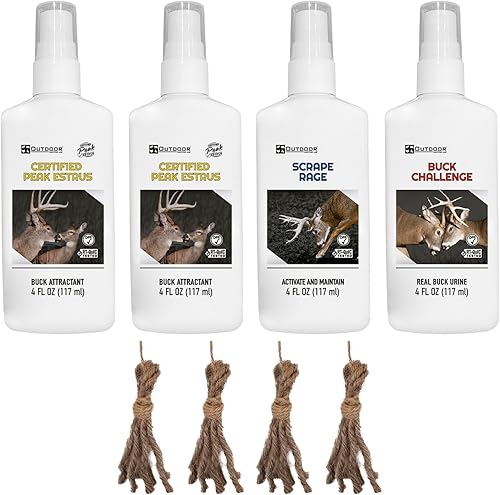 Miniatura 7 de Aroma para cazar, extracto que atrae ciervos de cola blanca, aromas de ciervo en calor y atrayentes, señuelos de raspadura falsa de Doe Pee, mechas