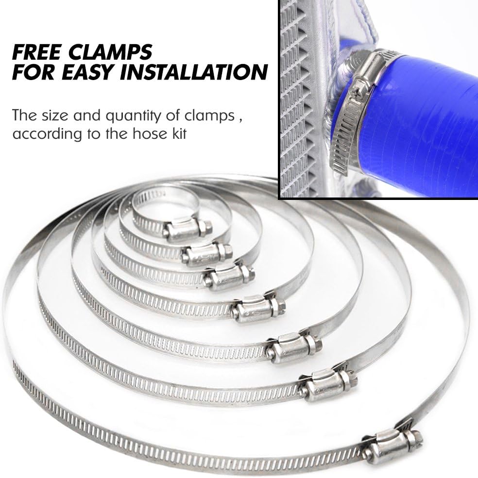 Silicone Radiator Coolant Hose Kit Replacement For Kawasaki Ninja 250R 2008 2009 2010 Blue