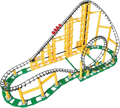 CDX Blocks: Sidewinder - 825 piezas, juego de ladrillos de construcción, modelo de posavasos con bucle alimentado por gravedad, promueve el