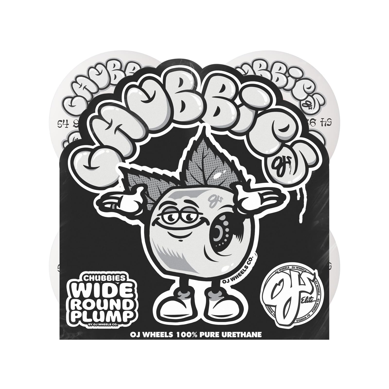 OJ Chubbies 99a Skateboard-Räder, 54 mm, Weiß