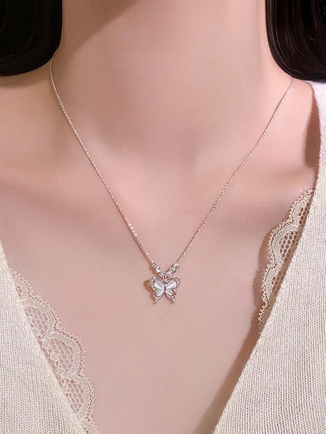 1pc Silver Bohemian Bridal Back Necklace, Long Tassel Pendant with Micro-inlaid Zircon, Elegant Accessory for Beach, Lawn Wedding & Light Wedding Dress