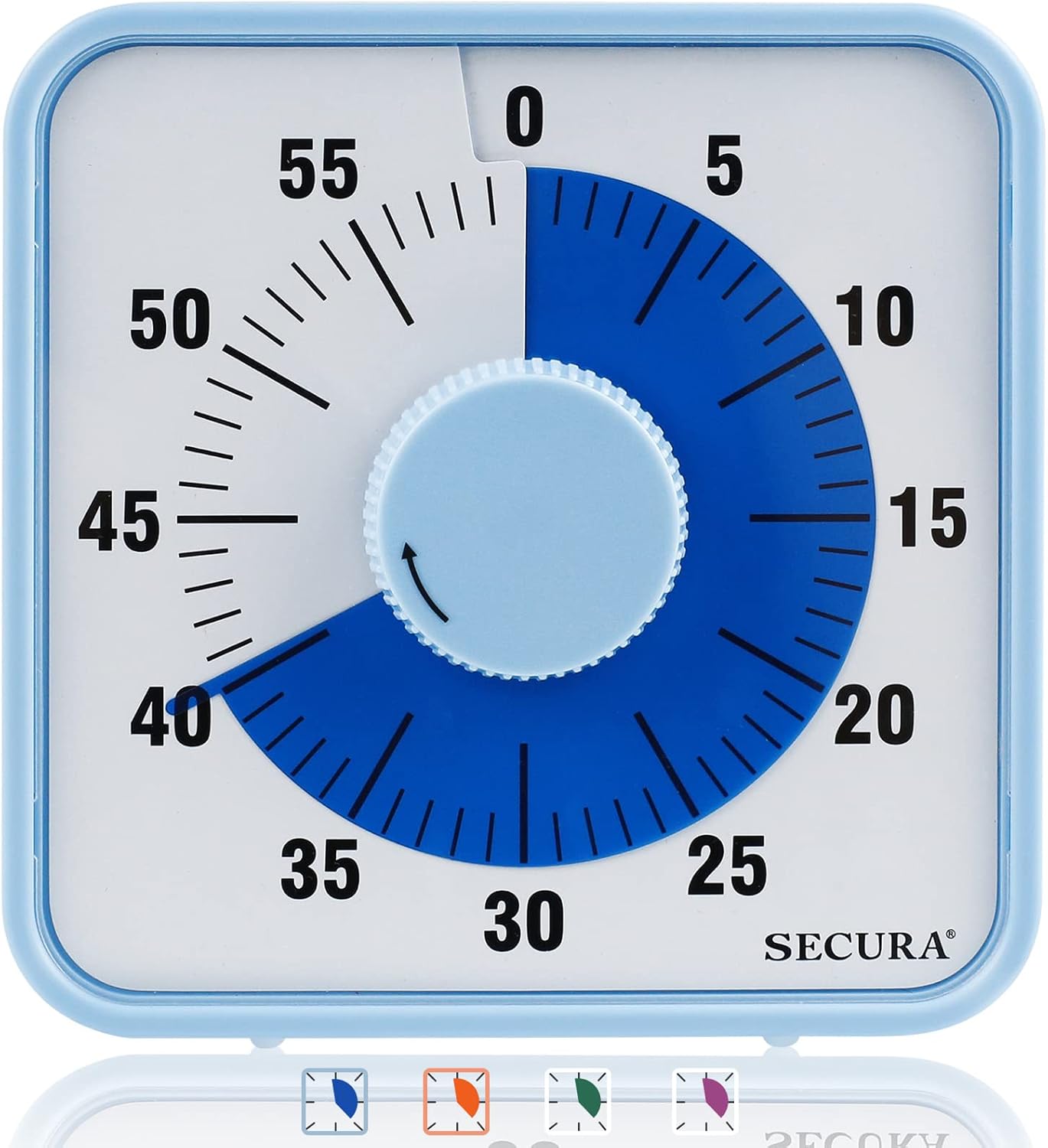 Secura 7.5 Inch Visual Timer, 60 Minute Visual Oversize Countdown Timer