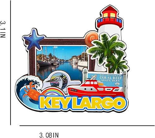 Miniatura 3 de Key Largo Florida USA imán de nevera imán de madera 3D monumentos de viaje coleccionables recuerdos decoración hecha a mano -2692