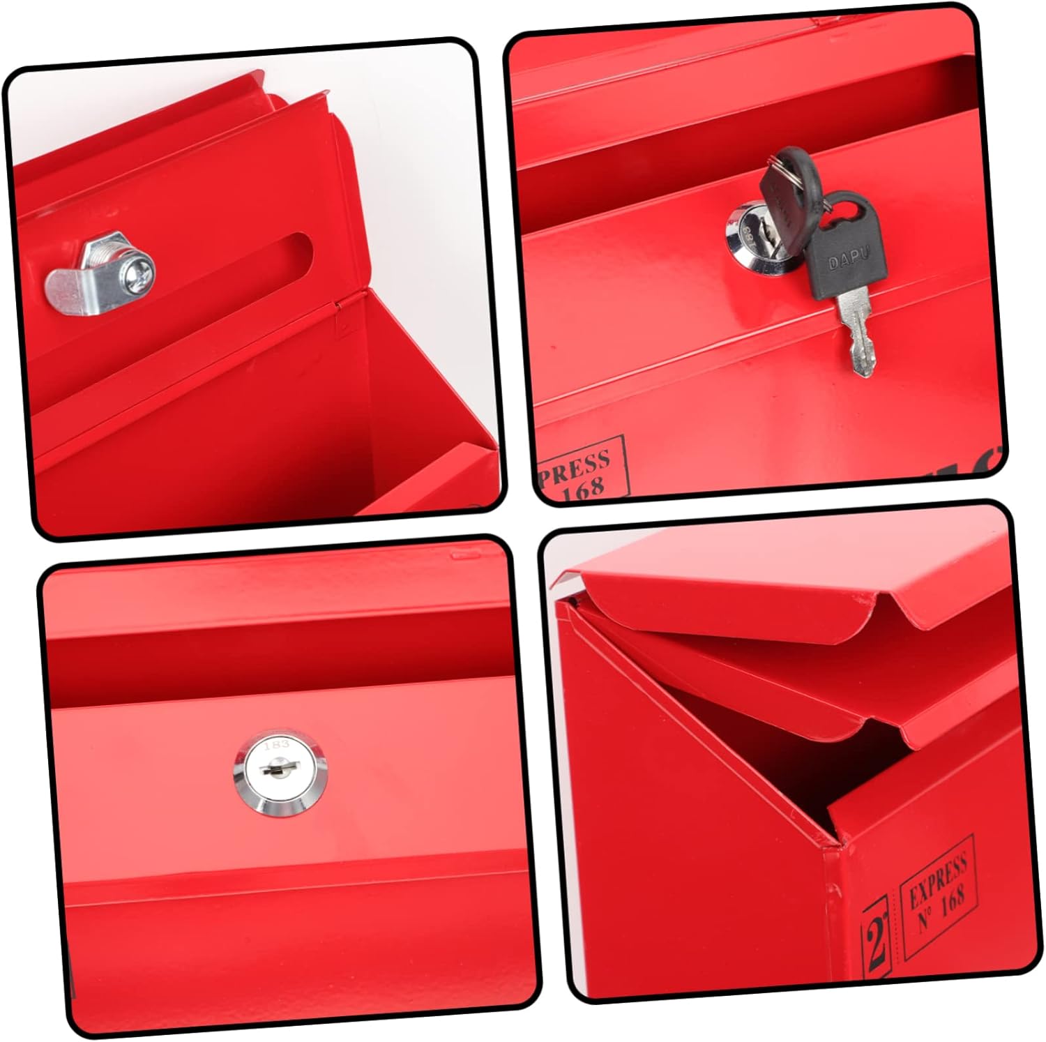 Mipcase Wall Mount Mail Box Lock Vintage Iron Post Box for Letters and Suggestions Wall-Mounted Mail Organizer Rustic Style