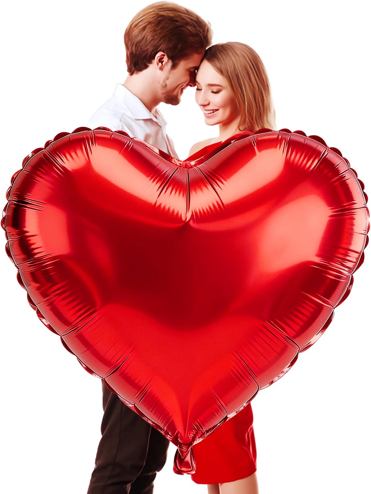 8 PCS 32 Inch Heart Shape Foil Balloons Large Red Mylar Heart Shaped Balloons Valentines Aluminum Foil Balloons for Valentine Day Birthday Engagement Wedding Party