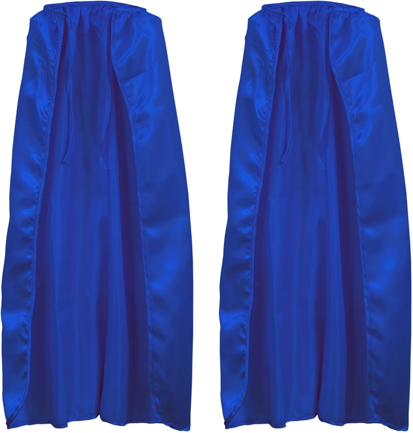Beistle Blue Fabric Capes – 2 Pack, Lightweight Polyester Costume Capes with Tie Closures, Hero Accessories for Halloween, Cosplay, Theatrical Costumes, Group Themes & Photo Booth Props, 30"