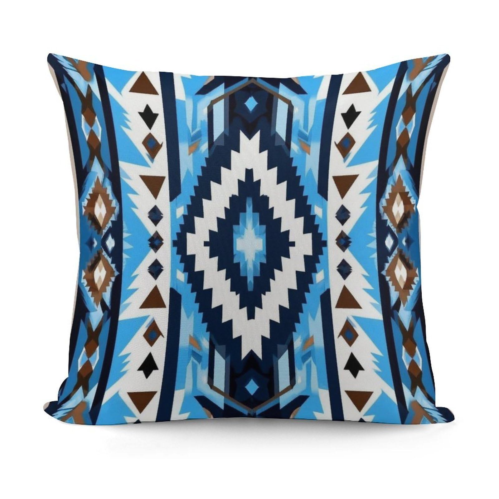 Smazdfxx Picture(441) Fashion Softffy Pattern Decorative Blue Geometric Tribal Navajo Aztec Ethnic Pillow Covers For Sofa, Couch, Living Room