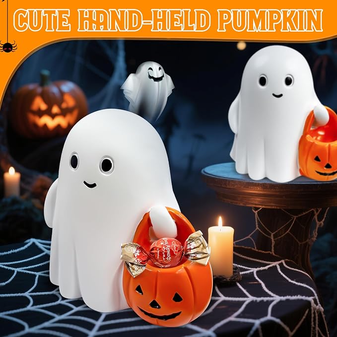 Figura Decorativa Halloween Fantasma Calabaza Resina miniatura 5