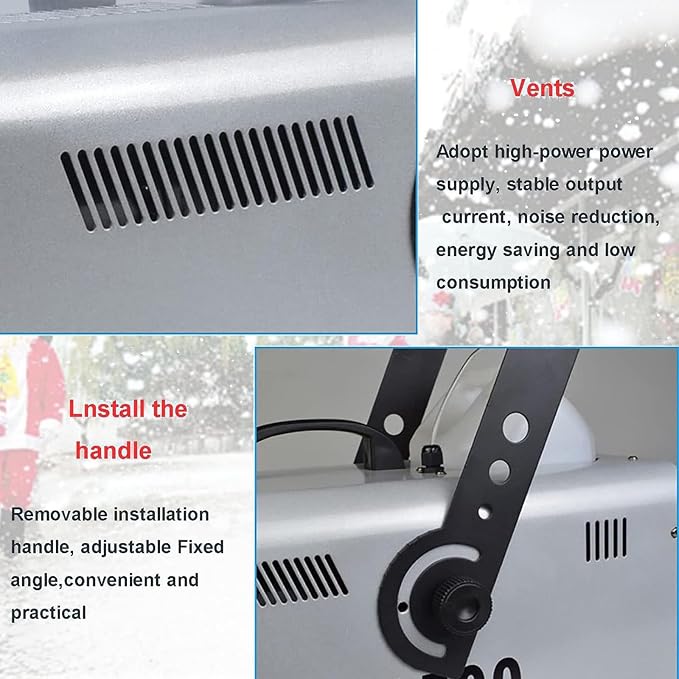 Máquina de nieve portátil para exteriores con control remoto miniatura 7