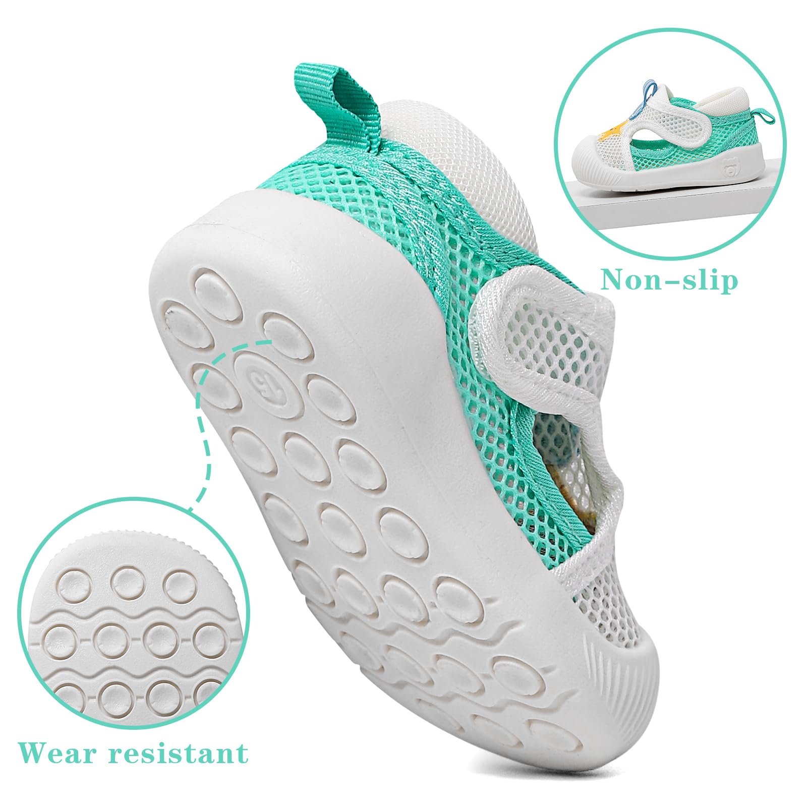 MASOCIO Baby Boys Girls Summer Shoes Infant Toddler Sandals Soft Sole Anti-Slip Shoes - 5