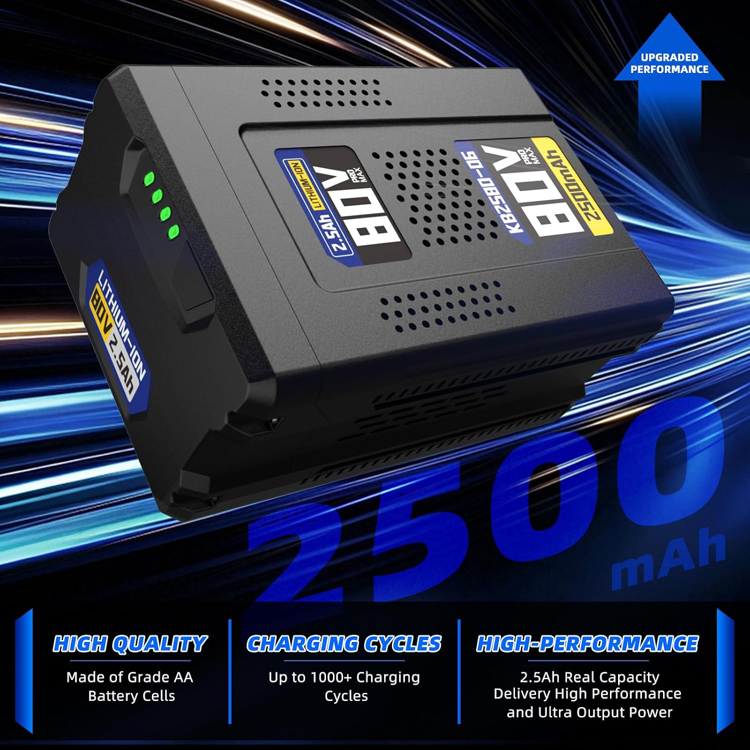 SAPBJ 80V 2.5Ah Battery for Kobalt 80 Volt Max Battery Replacement, Compatible with Kobalt Cordless Power Tool Lithium Ion Bateria Model KB2580-06 KB580-06 KB680-06 KB280-06