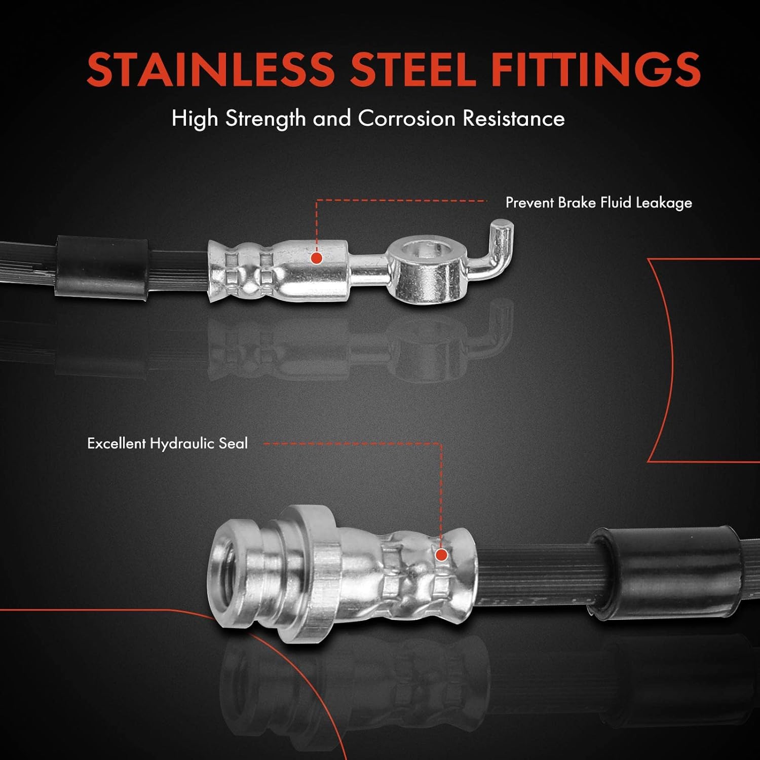 A-Premium Rear Passenger Brake Hydraulic Hose Compatible with Select Ford and Lincoln Models - Fusion 2013-2020, Police Responder/SSV Plug-In Hybrid 2019-2020, MKZ 2013-2019 - Replace# DG9Z2282A