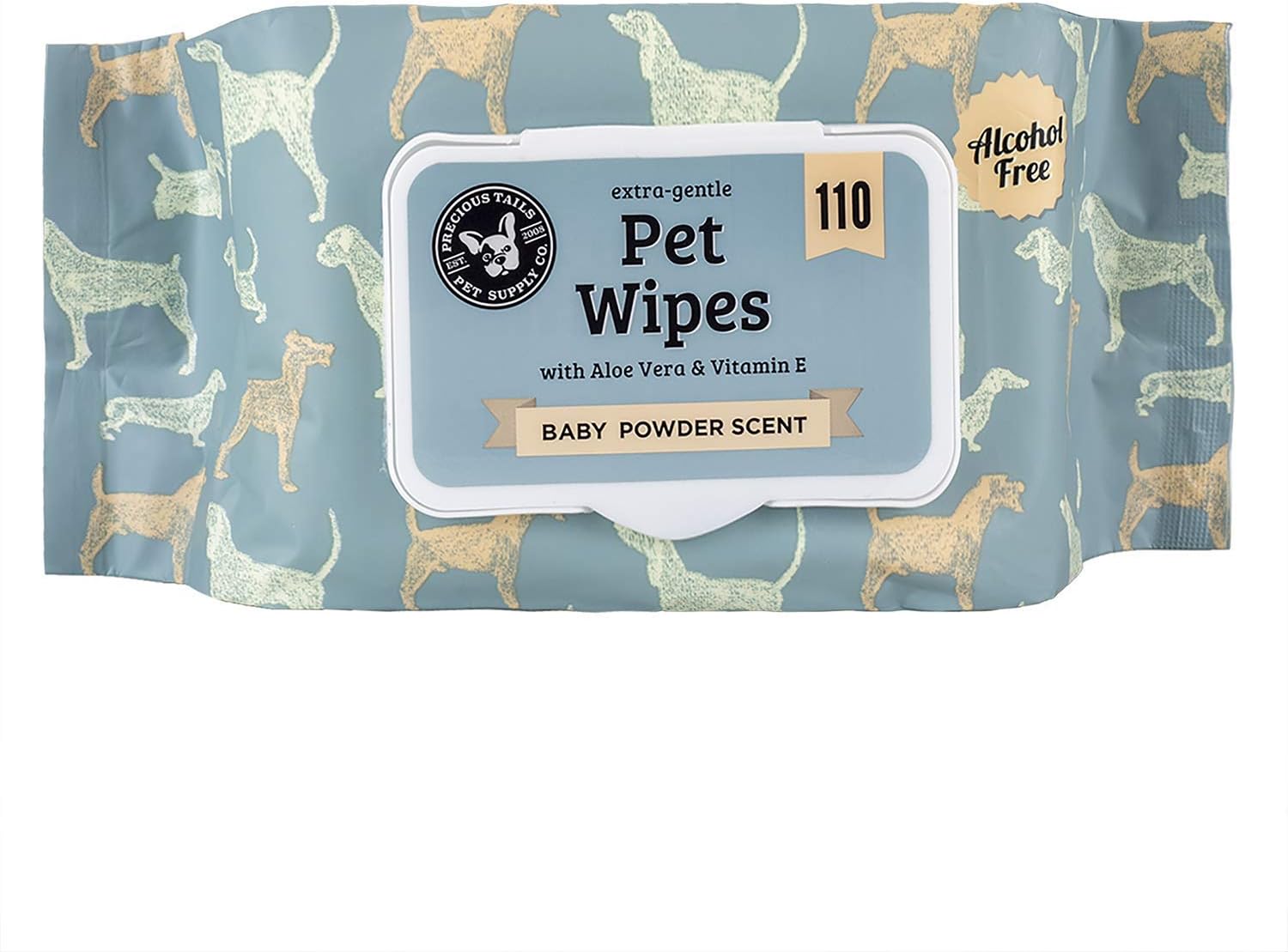 Precious Tails Pet Wipes (110 Count) Extra Gentle
