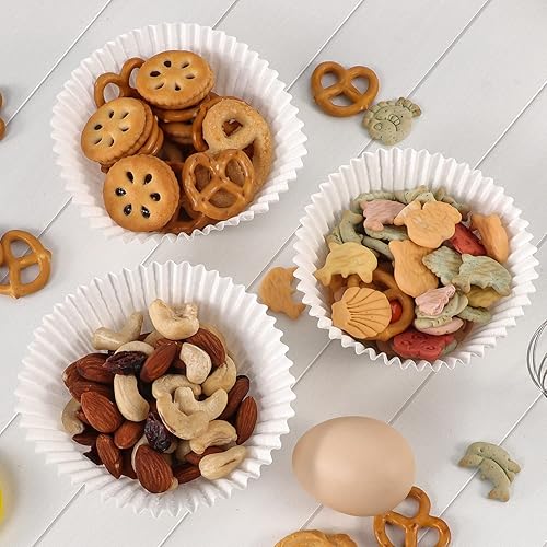 Miniatura 6 de Caperci Jumbo Cupcake Liners - Tazas para hornear magdalenas blancas, 300 unidades, sin olor, grado alimenticio, papel mejorado a prueba de grasa