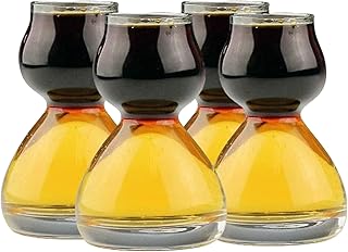 QUAFFER Double Bubble Layered Shot Glass – Chaser Shot Glass Jigger for ...
