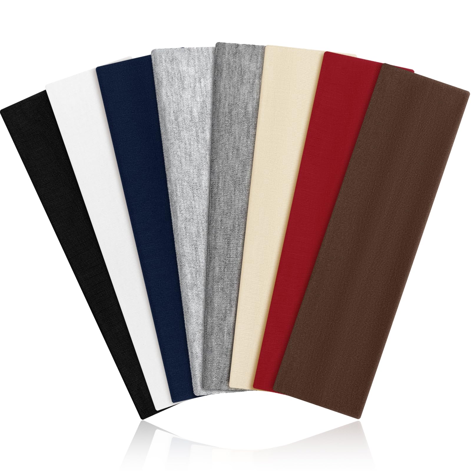 6cm Headbands for Women's Hair 8 Pcs Black Elastic Sports Headband Sweat Hair bands Soft Anti-Slip Unisex Fashion Wide Accessories for Makeup Skincare Yoga Running Head bands-image-17