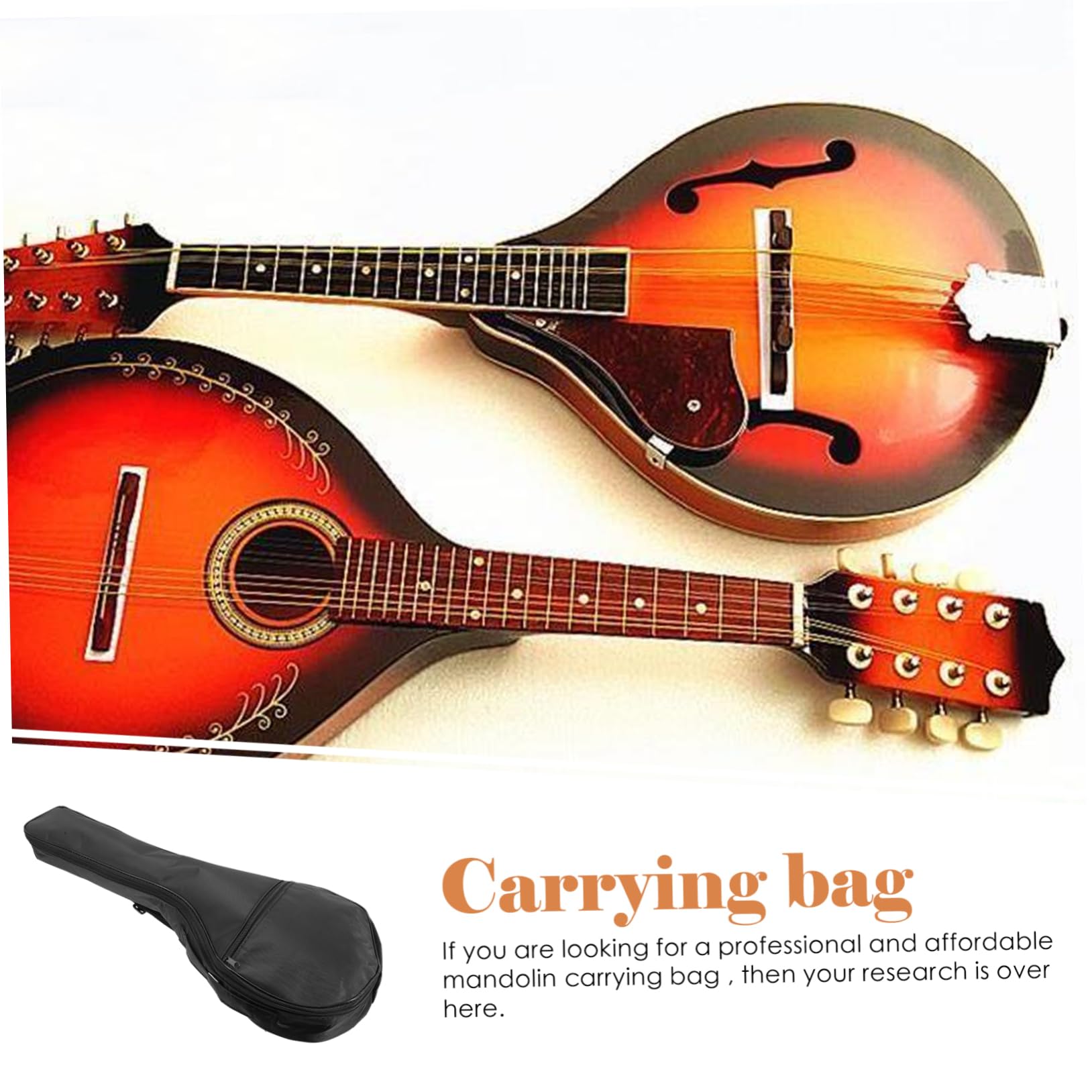 Leichte Mandolinentasche Kompakt und Tragbar aus Oxford Stoff mit Gurt als Instrumentenaufbewahrungstasche für Akustische und Elektrische Mandolinen