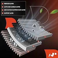 Vista 3 de Filtro de aire de cabina A-Premium con carbón activado compatible con Nissan Versa 2020-2023 1.6L, Kicks 2018-2023 1.6L, Reemplazo# 278915RB0A