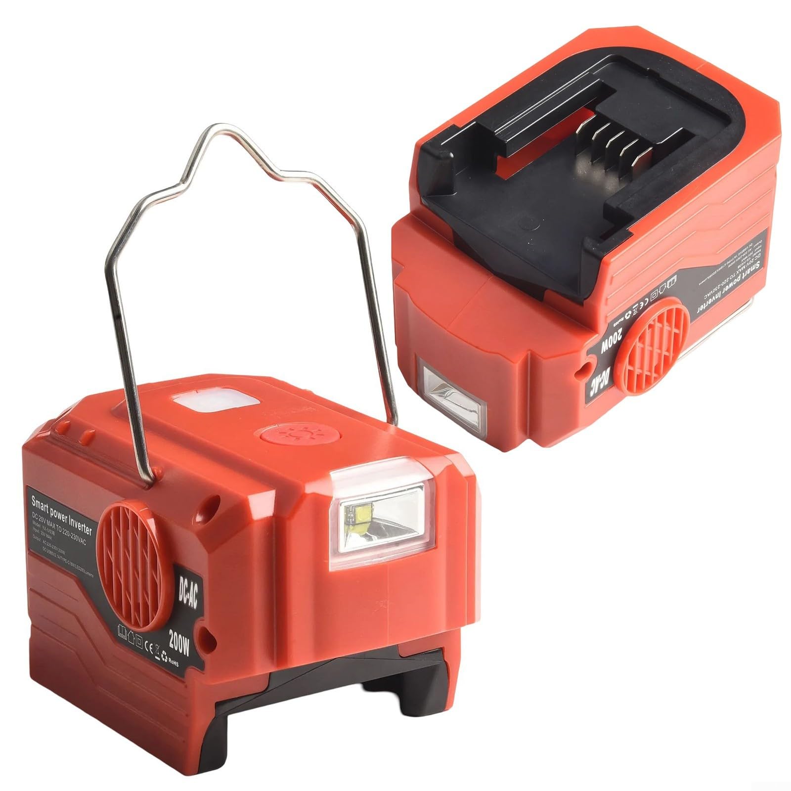 Generador inversor de potencia de 200 W para baterías Bosch de 18 V, fuente fiable de energía para actividades al aire libre (DW-220V)