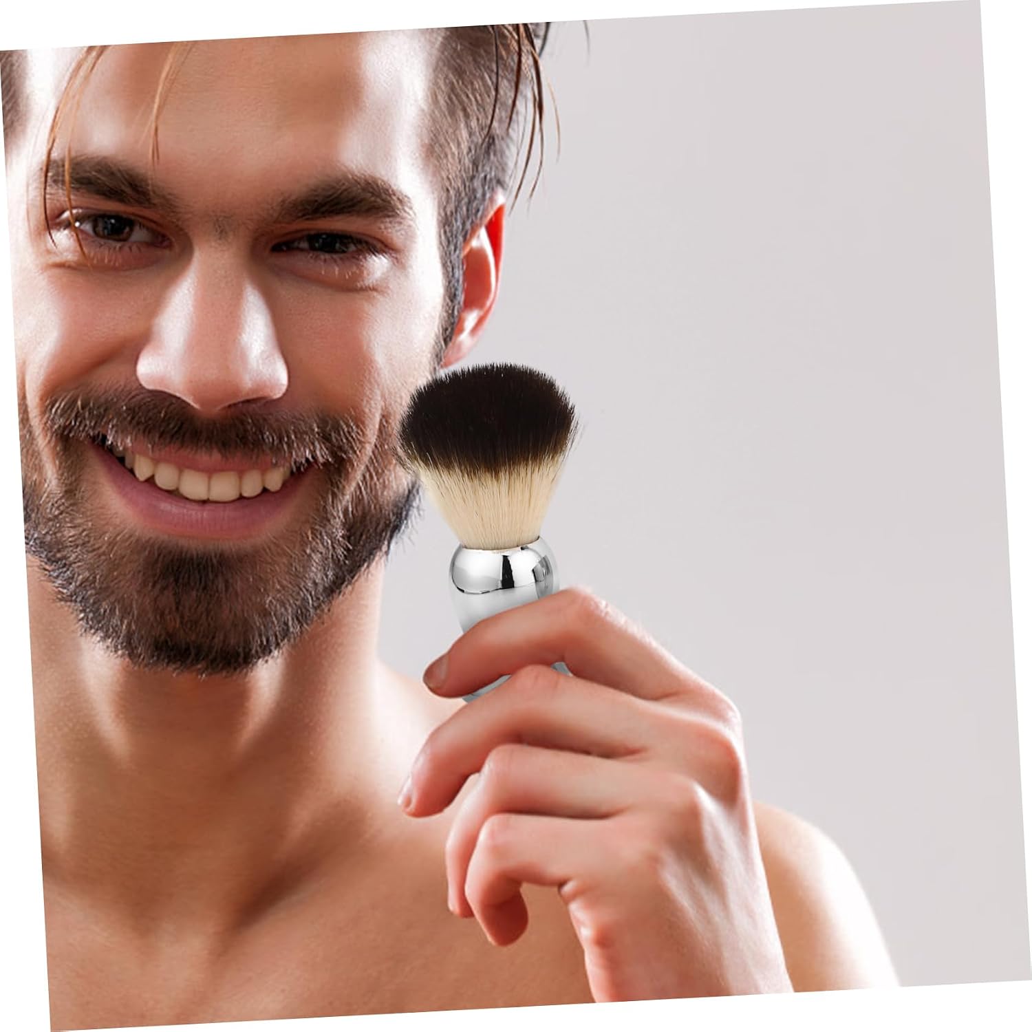 Didiseaon Men's Shaving Brush Set Wet Dry Shaving Kit with Nylon Brush Stainless Steel Bowl and Holder for Home and Travel Grooming Essentials