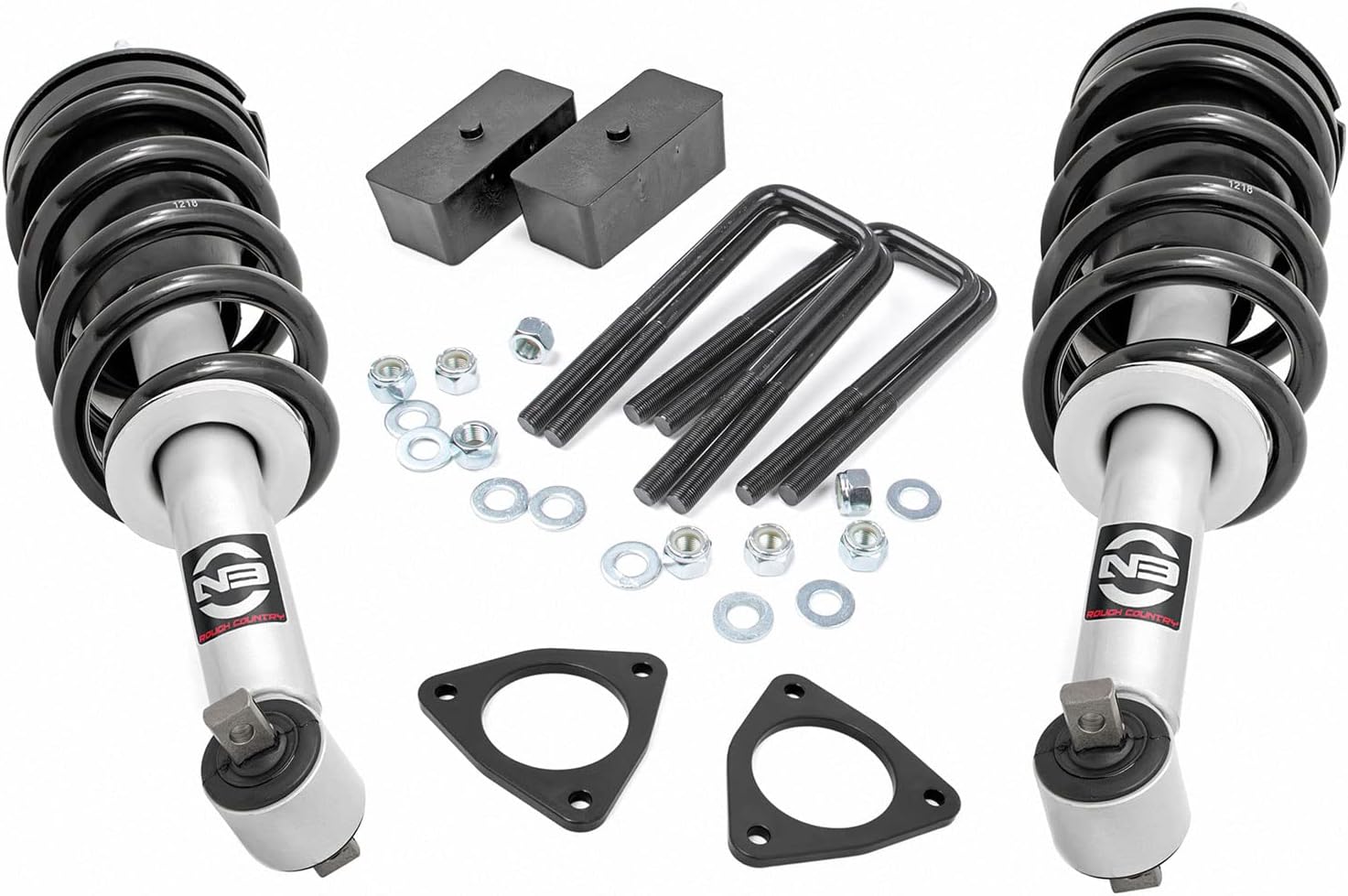 rough country 2.5" leveling lift kit w/n3 struts for 07-18 chevy/gmc 1500-1319