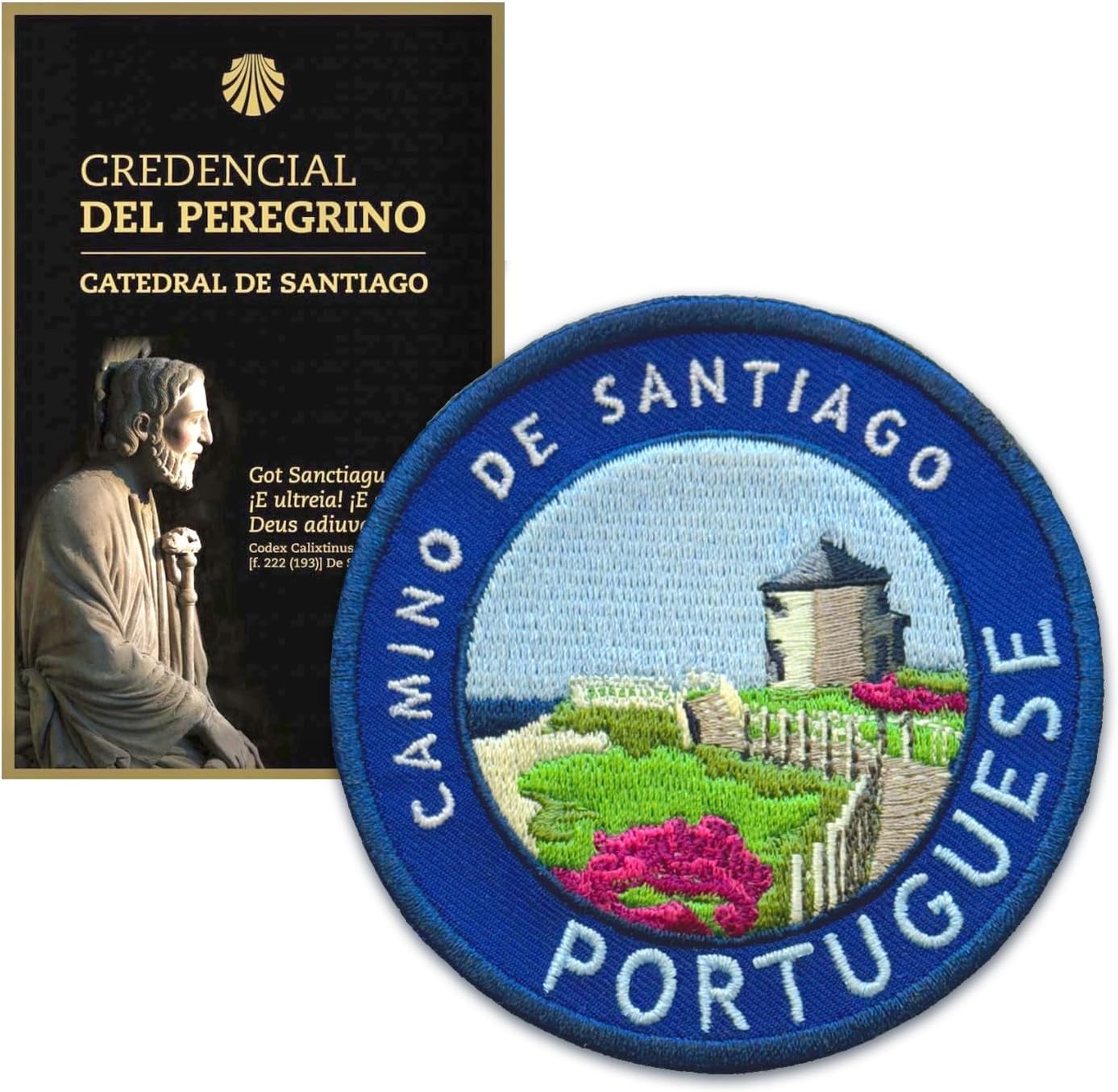 Official Camino Credential - Pilgrim Passport + The Camino Portuguese Patch + Trail Map Card // Camino De Santiago • Portugués • Global Shipping
