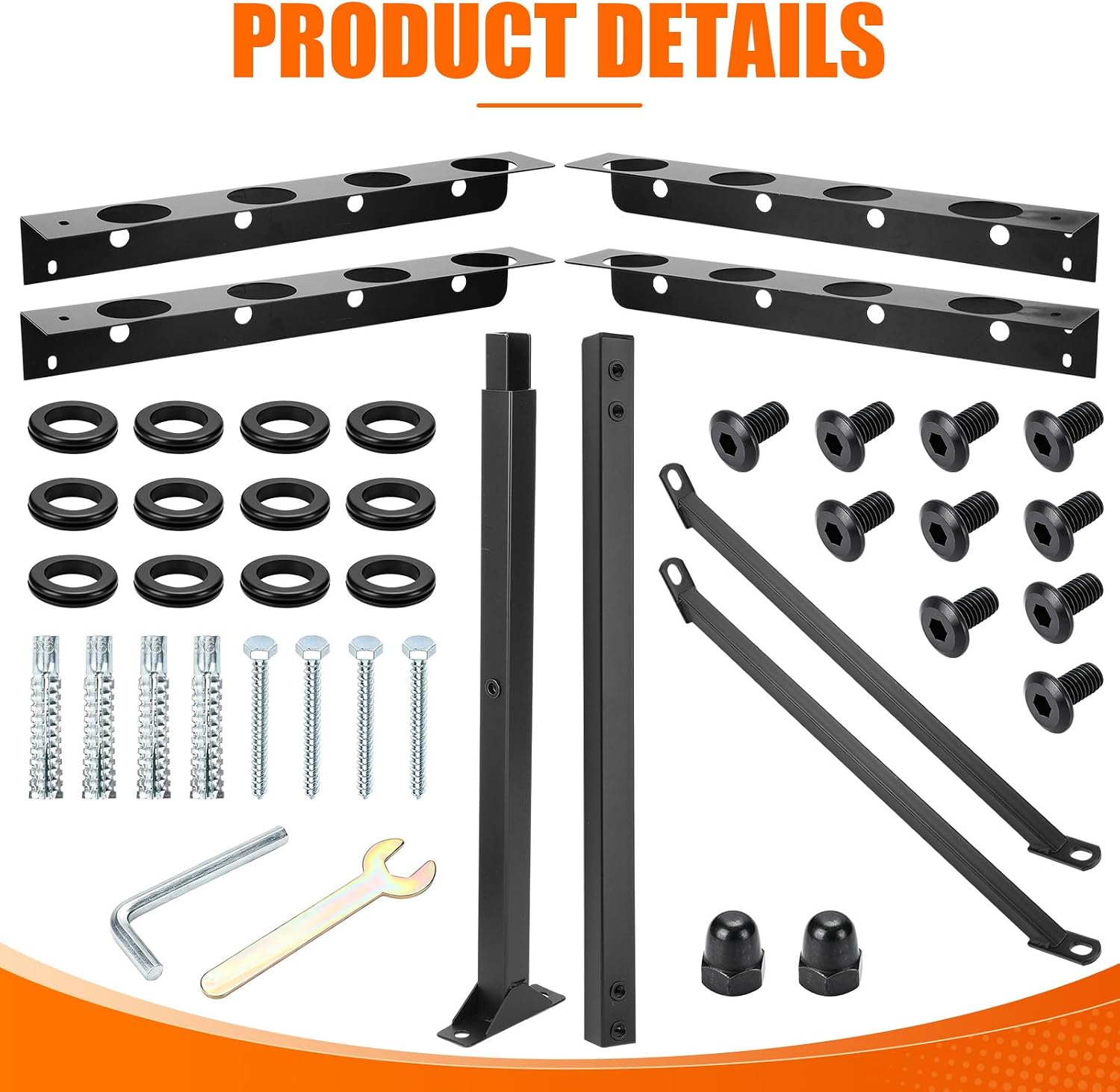 Trailer Tool Racks for Lawn Equipment 8 Hole Truck Shovel Holder