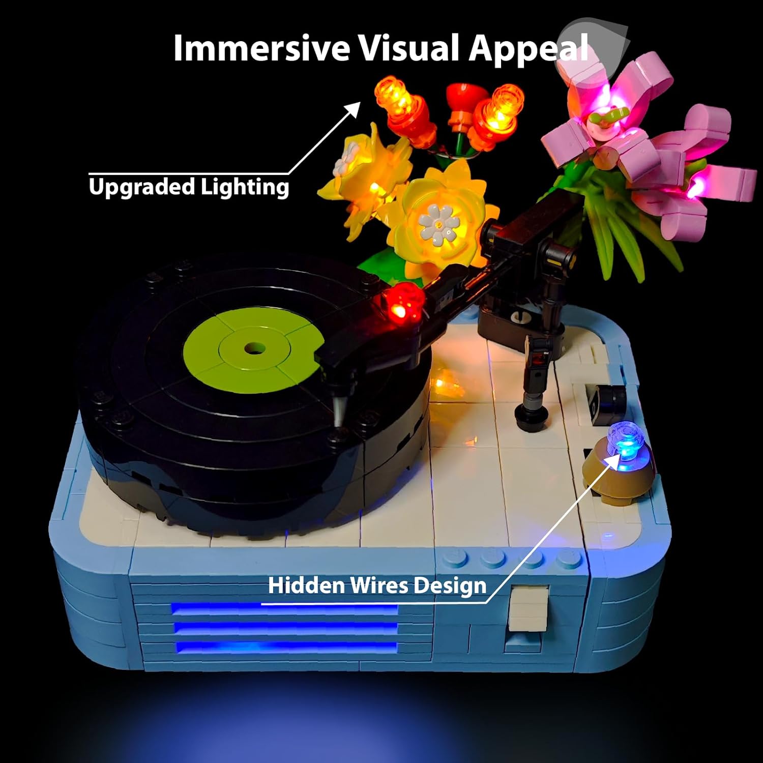 LED Light Kit Compatible with Lego Creator 3 in 1 Record Player with Flowers 31172 - Upgraded Lighting Set for lego 31172 Retro Music Decor, (Lights Only, No Model)