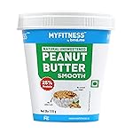 MYFITNESS All Natural Peanut Butter Smooth 510g | 100% Roasted Peanuts | 25g Protein | Nut Butter Spread | No Added Sugar & Salt | No Palm Oil | Zero Cholesterol | Unsweetened Peanut Butter
