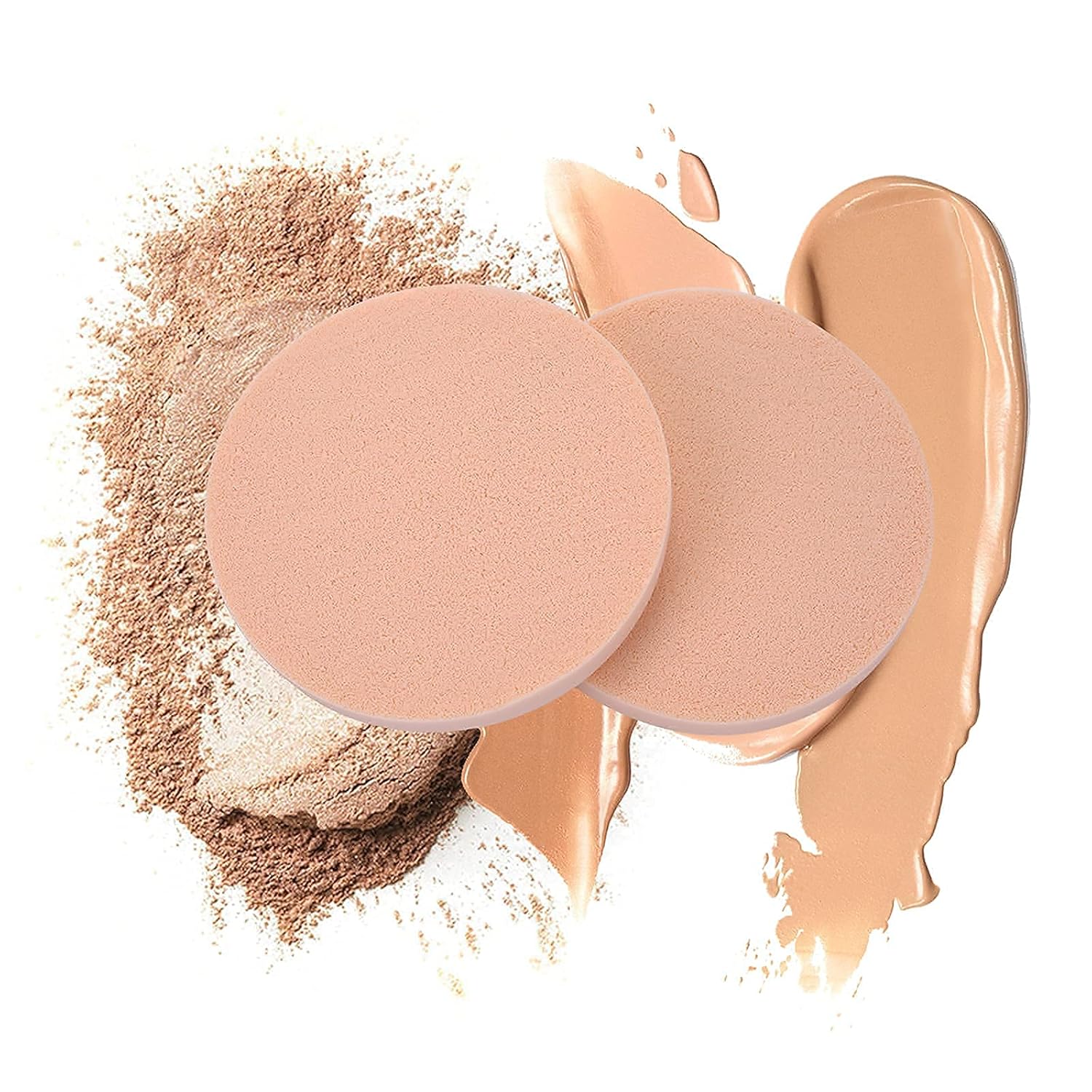 Molain Round Sponge Puff Set,12 Pcs 2.2 Inch Facial Powder Puffs Foam Sponges For Liquid Foundation Makeup , Facial Cleansing : Beauty & Personal Care