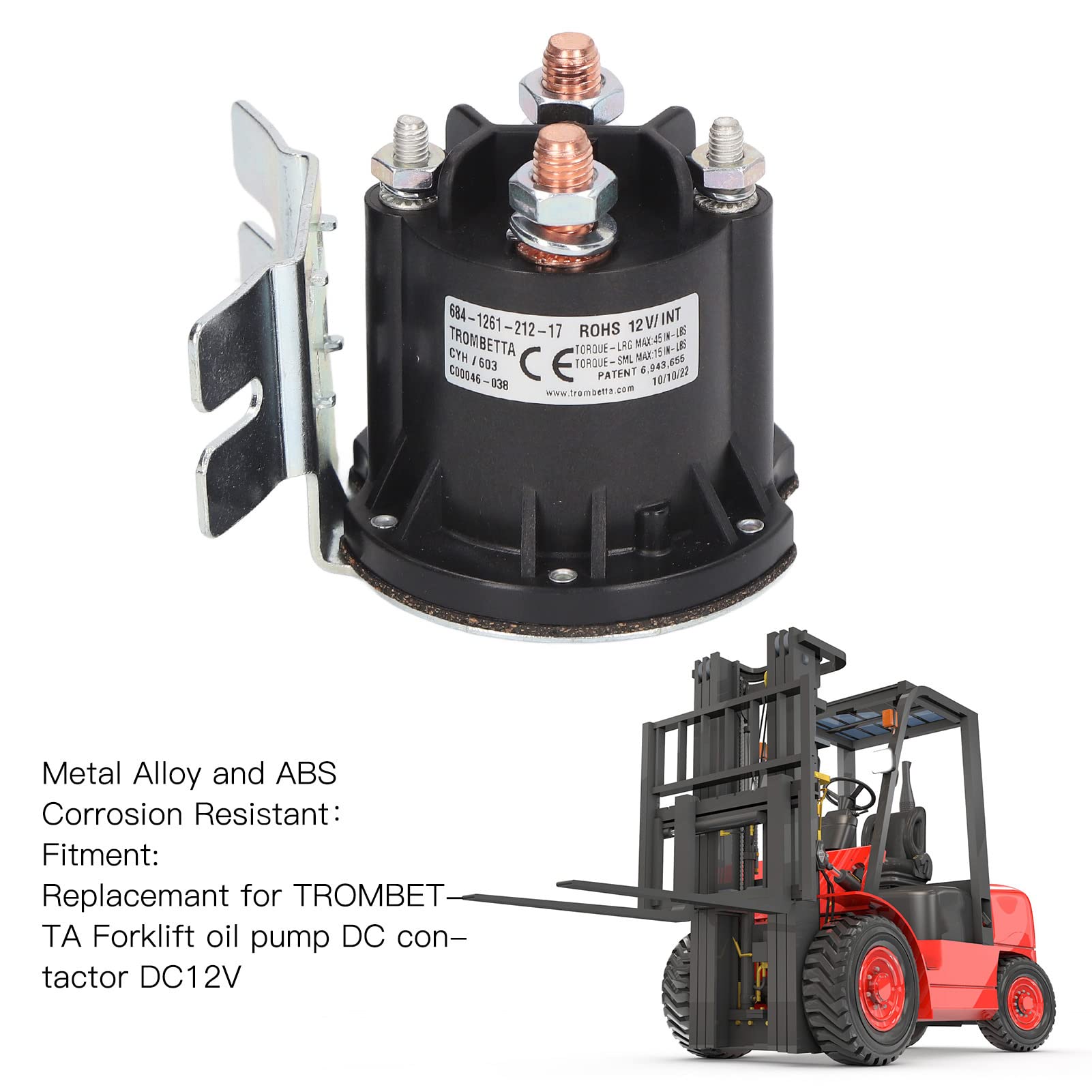 Bomba de Aceite Eléctrica de 12V DC Contactor Sensible Pequeña Potencia 684 2461 212 17 Reemplazo para Carretilla Elevadora TROMBETTA DC12V