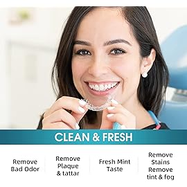 Y-Kelin Retainer and Denture Cleaner 120 Tablets for 4 Months Removes Stains Plaque Odors for Dentures Retainers Mouth Guard and Removable Dental Appliances (120 PCS, Mint Flavor)