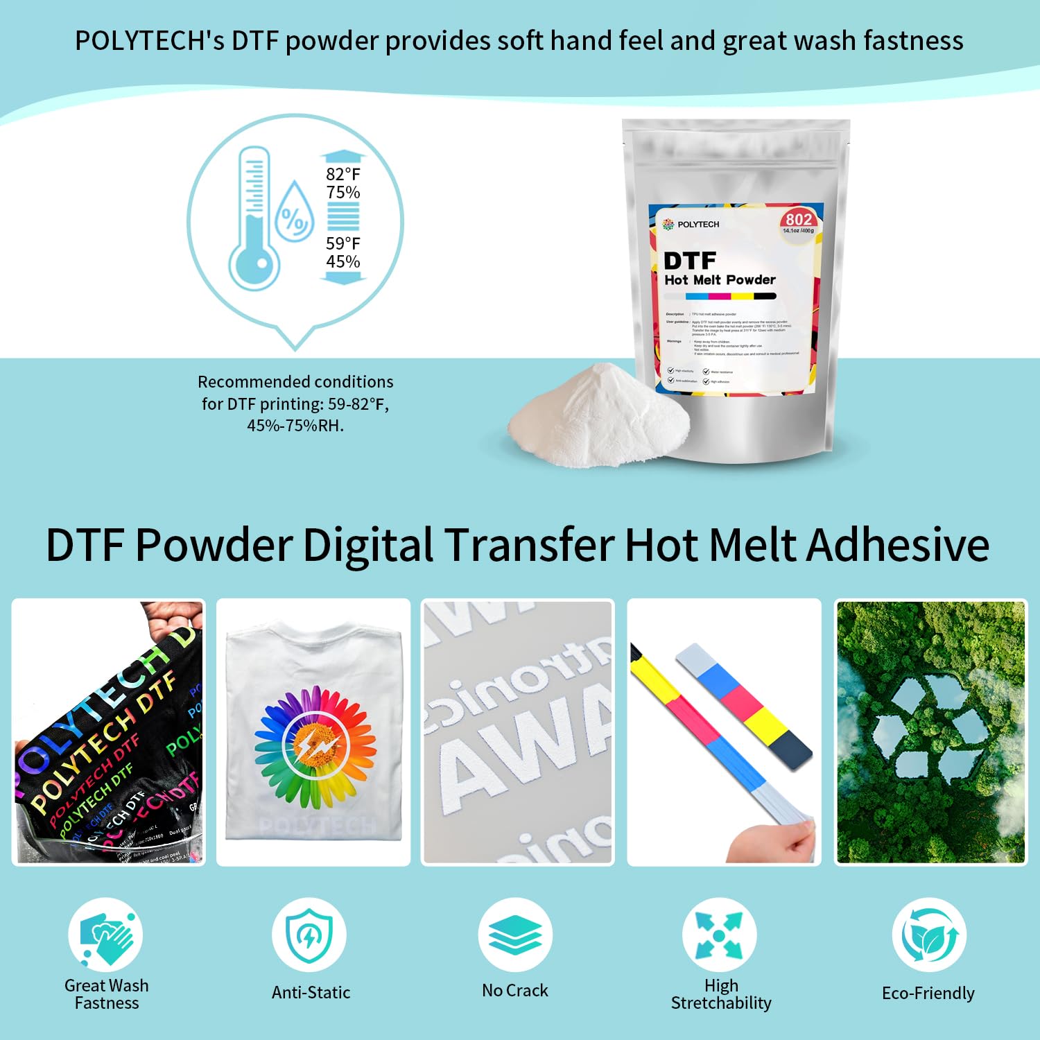 Polytech Adhesive Snapklik.com : POLYTECH DTF Powder 14.1oz 400g, Hot Melt Adhesive ...