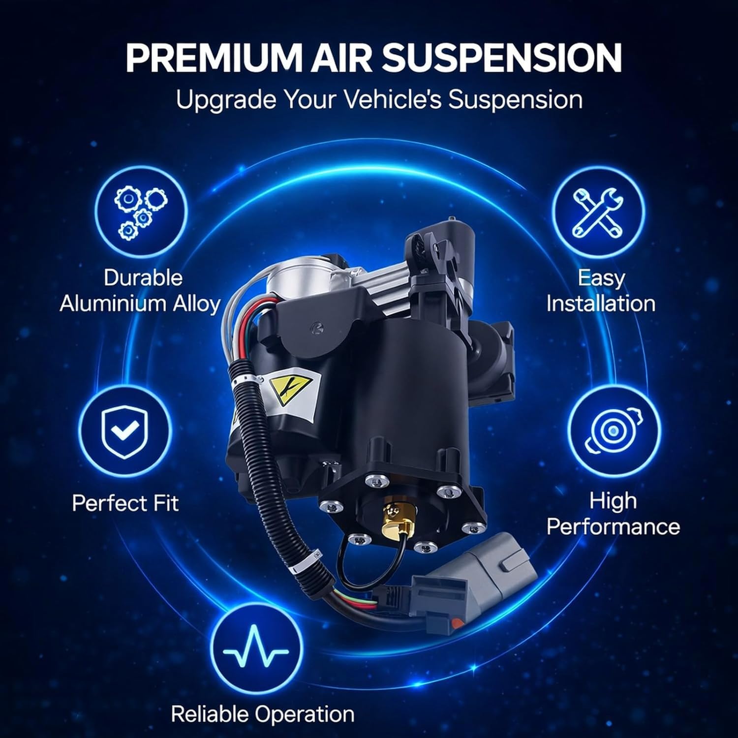 Air Suspension Compressor Pump for LR3 LR4 Sport, Aluminium Alloy Replacement LR072537 LR023964 - Durable Fitment, Easy Installation, Reliable Car Accessories