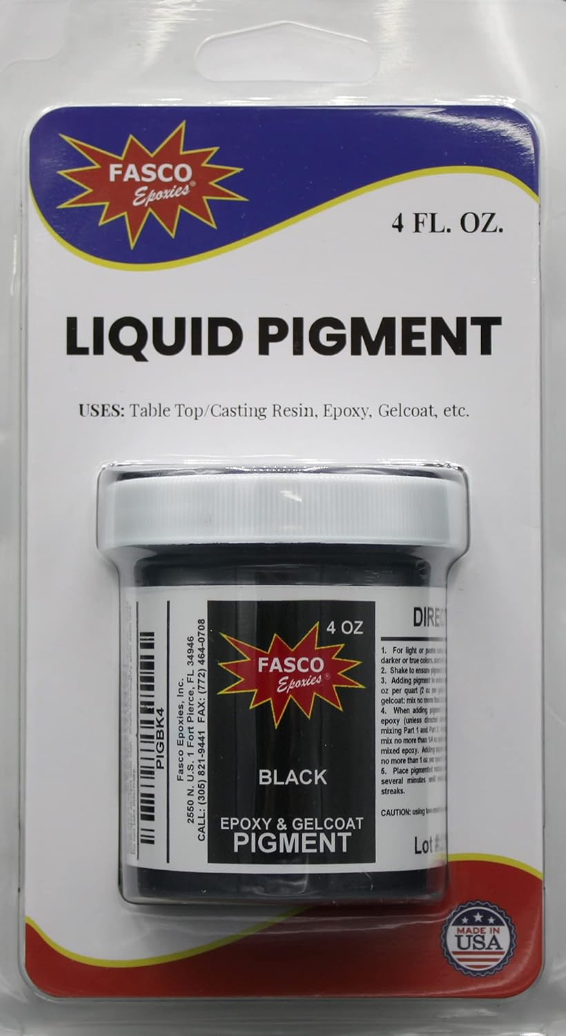 Black Pigment for Epoxy Resin, Gelcoat, Paint - 4 oz