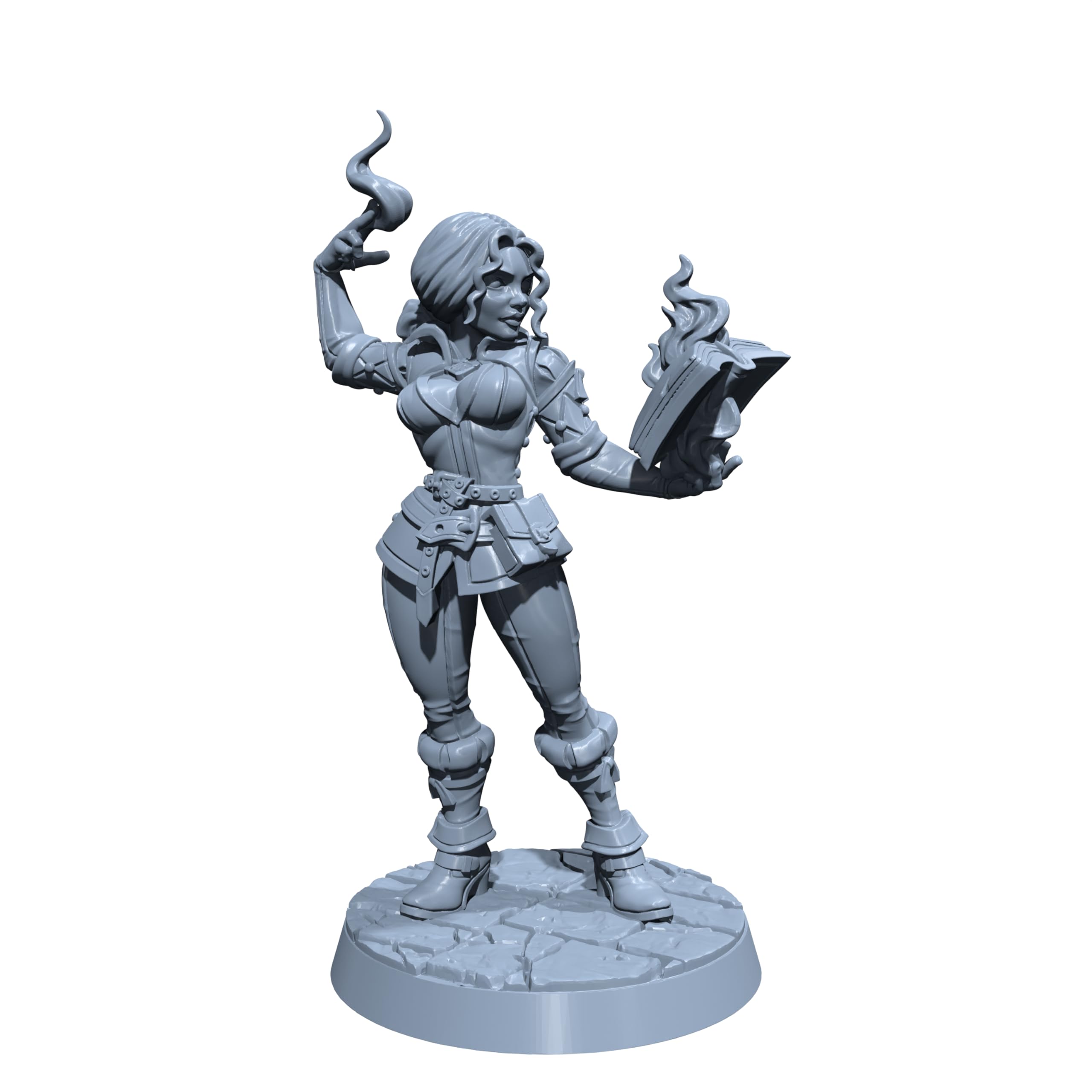 Asha Fireheart | Silveria | Female Sorcerer Miniature for Tabletop Games Like D&D and War Gaming| Dungeons and Dragons Mini Arid Base