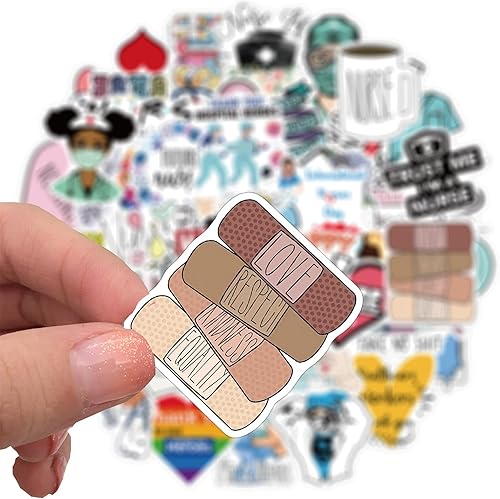 Miniatura 3 de Funimost - Calcomanías de enfermería, 50 calcomanías médicas positivas, calcomanías de vinilo impermeables para botella de agua, portátil, teléfono,