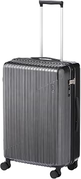 Ace Suitcase Double Wheel Caster with Caster Stopper, Carry Case Cresta 2, black hairline