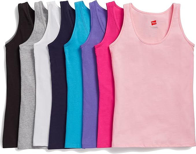 Hanes Womens Scoopneck Cotton Jersey Tank 58% Cotton, 39% Modal, 3% Spandex