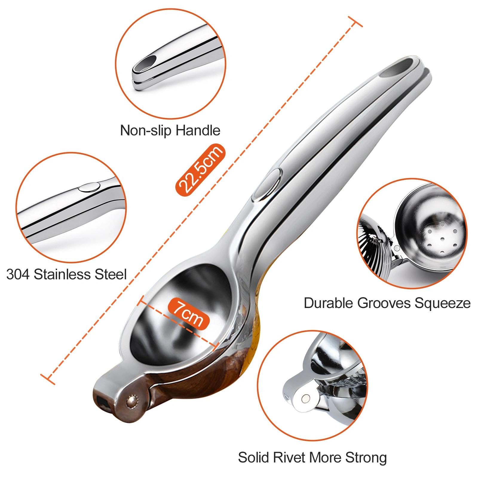 Prensa Manual para Cítricos, Exprimidor Limon Manual Profesional, Aluminio Exprimidor de Frutas, Lime Herramienta Exprimidor, 7 cm de Diámetro, para Limon Naranjas, para Naranja, Limón