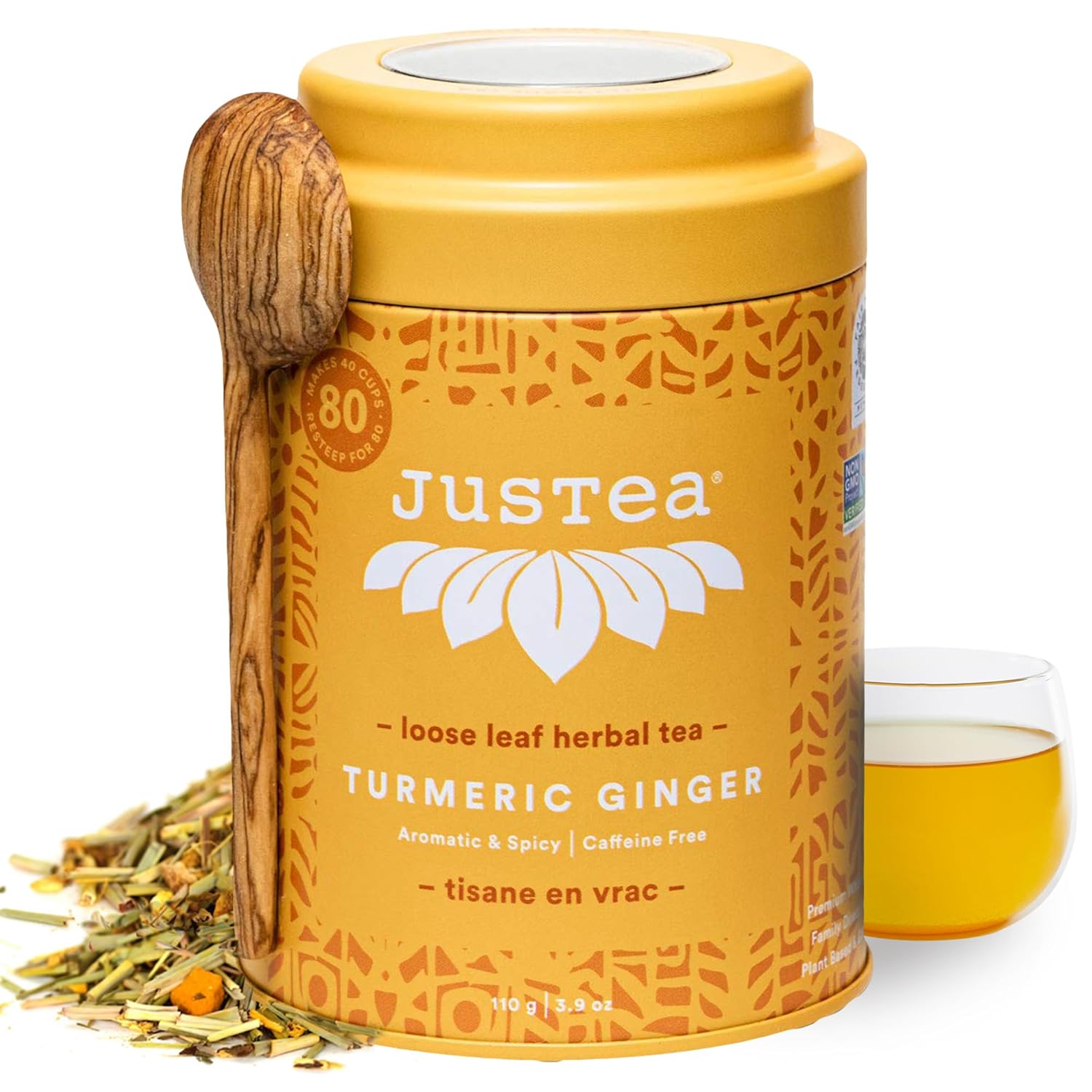 JusTea Turmeric Ginger Loose Leaf Herbal Tea