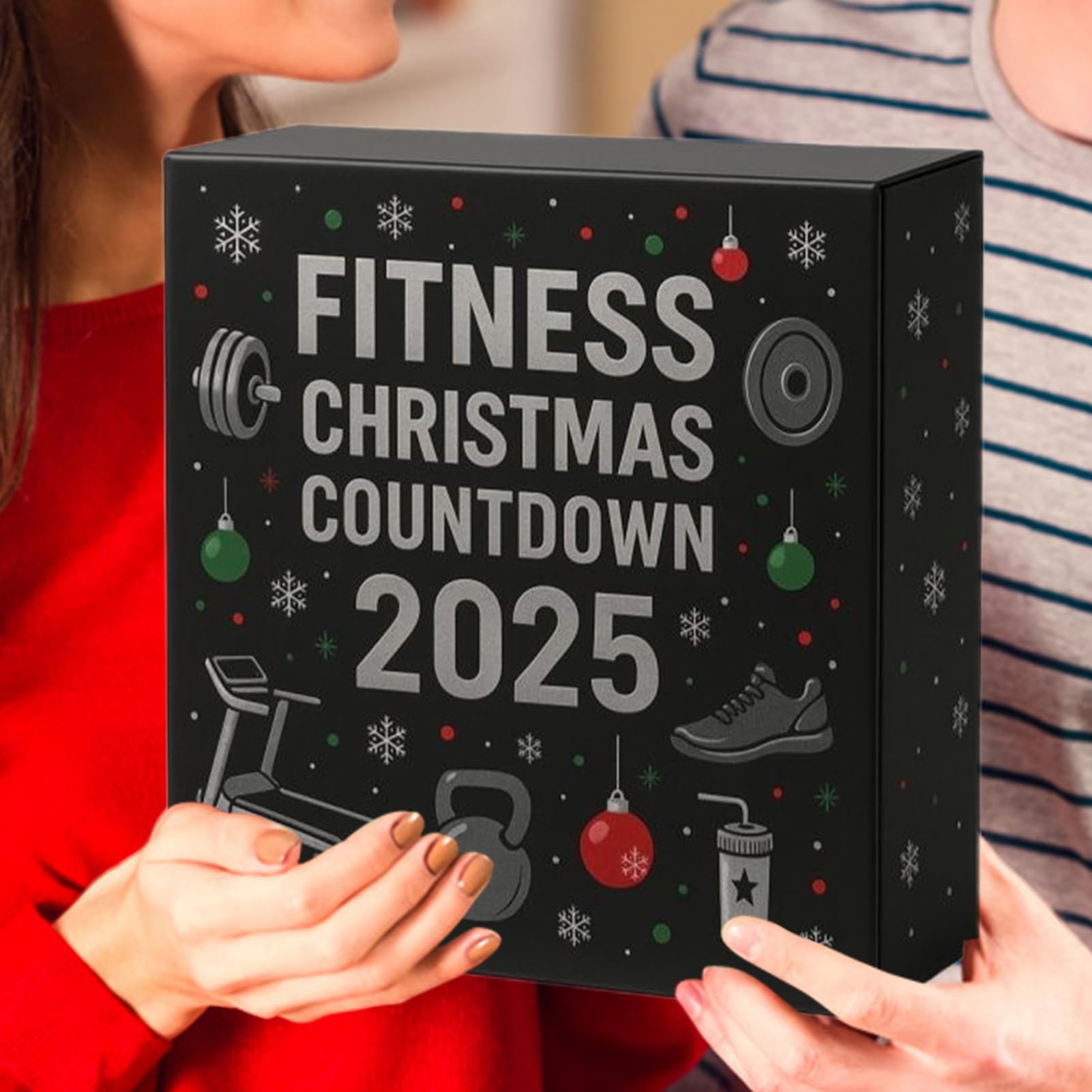 Calendario De Adviento De Cuenta Atrás Navideña - de Cuenta Atrás en | Acrílico 2D,24 Días Accesorios de Fitness Decoraciones para Árbol de Navidad - Para De Invierno, Gimnasio En Casa, V