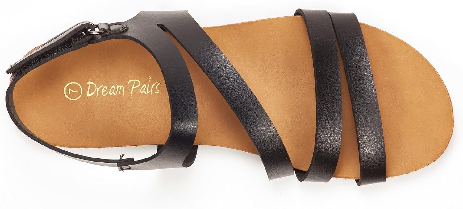 DREAM PAIRS Women's Bold Slingback Flat Sandals