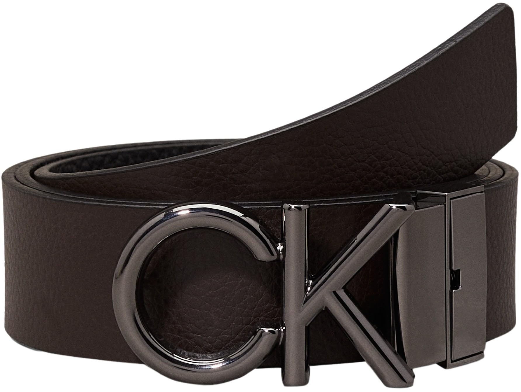 Calvin Klein Cintura Uomo Metal Bombe 3.5 cm Cintura in Pelle