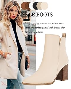 Amazon.com | Rilista Womens V Cutout Ankle Boots Pointed Toe
