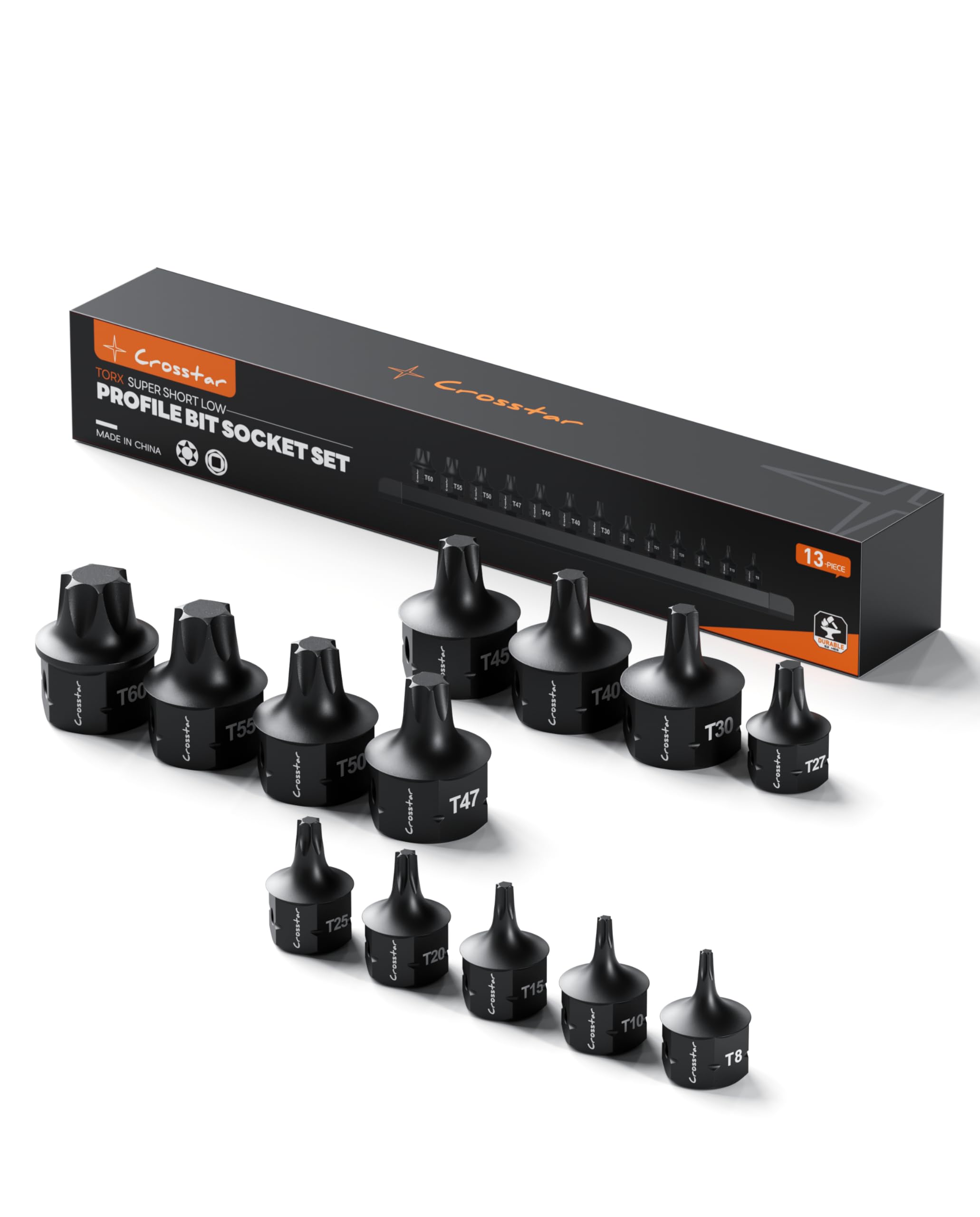Douilles Torx à impact Crosstar coffret de 13 pièces pour clé à choc